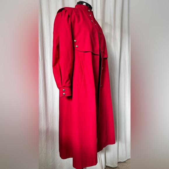 Vintage Petite Mademoiselle Red Trench Coat Made in W. Germany Nino-Flex Size S - Picture 9 of 16